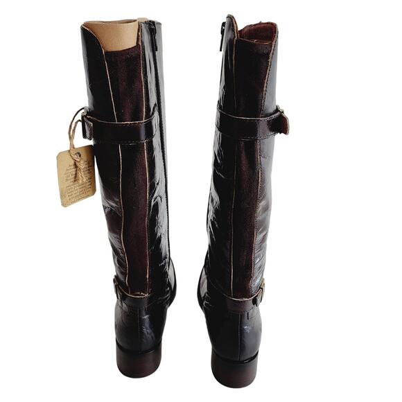 Born Dark Brown Tall Knee High Leather Riding Boots Round Toe Size 8.5 - Picture 7 of 9
